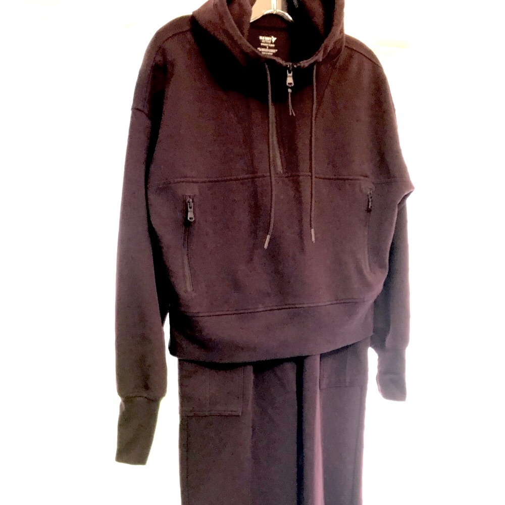 Women’s EUC OLD NAVY Purple Fleece Hoodie and Pants Pullover Set Sz S